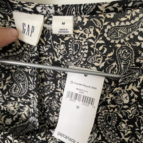 NWT GAP - B&W Paisley Swing Shirtdress - Picture 4 of 4